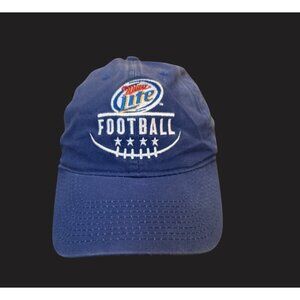 NFL Licensed Miller Lite Football‎ Cap Adjustable Strap Blue